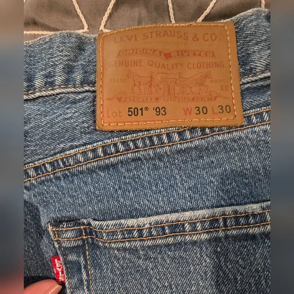 Vintage Men's Levis 501 Straight Leg Button Closure Jeans Size 30x30 - Picture 5 of 10